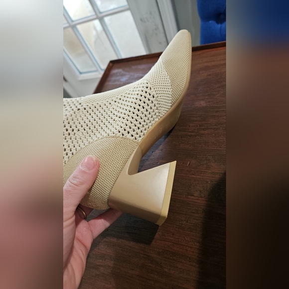 VIVAIA Square-Toe Perforated Heeled Boots(Melissa) In Cream Ivory. Size 7 - Picture 8 of 15